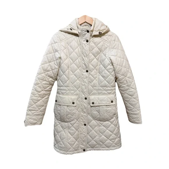 BARBOUR Jenkins Quilted Women's Jacket Cream Size 6 Spring Fall Retail $ 375 EUC - Picture 1 of 9